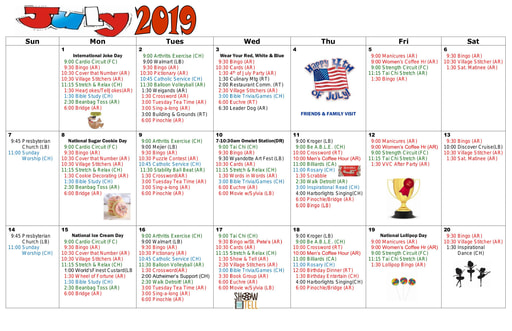 7/2019 East Harbor Calendar