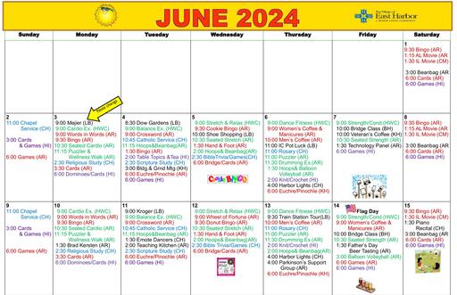 6/2024 East Harbor Calendar