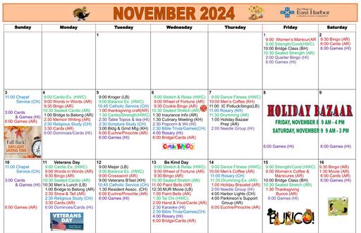 11/2024 East Harbor Calendar