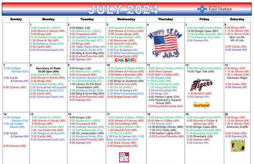 7/2024 East Harbor Calendar