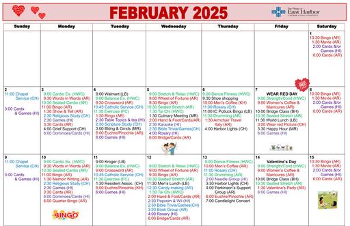 2/2025 East Harbor Calendar