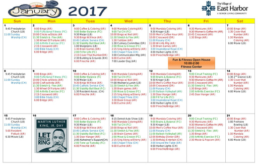 1/2017 East Harbor Calendar
