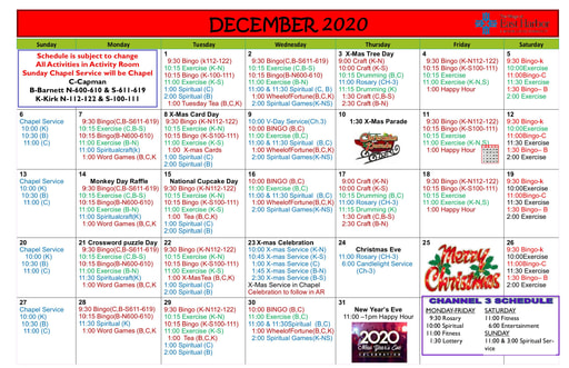 12/2020 East Harbor Calendar