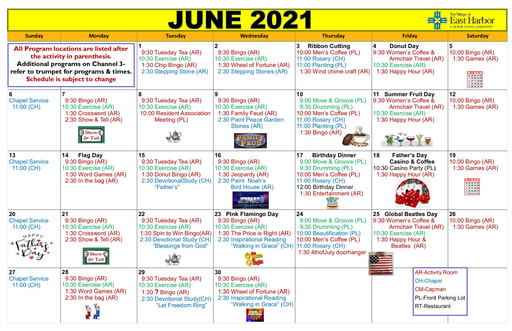 6/2021 East Harbor Calendar