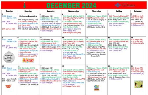 12/2024 East Harbor Calendar