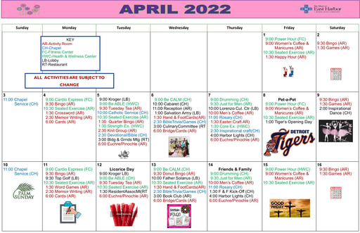 4/2022 East Harbor Calendar