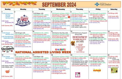 9/2024 East Harbor Calendar