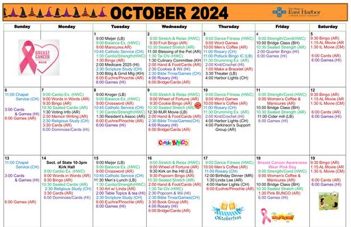 10/2024 East Harbor Calendar