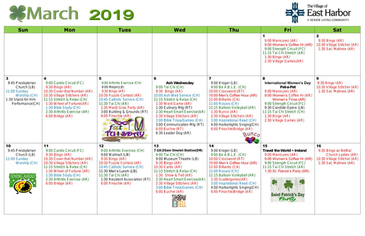 3/2019 East Harbor Calendar
