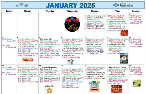 1/2025 East Harbor Calendar